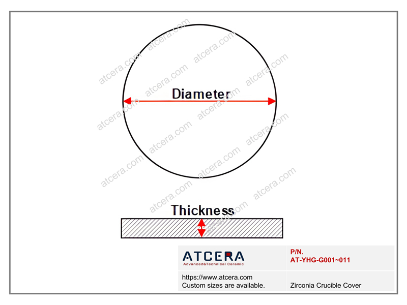 Drawing of Zirconia Crucible Cover