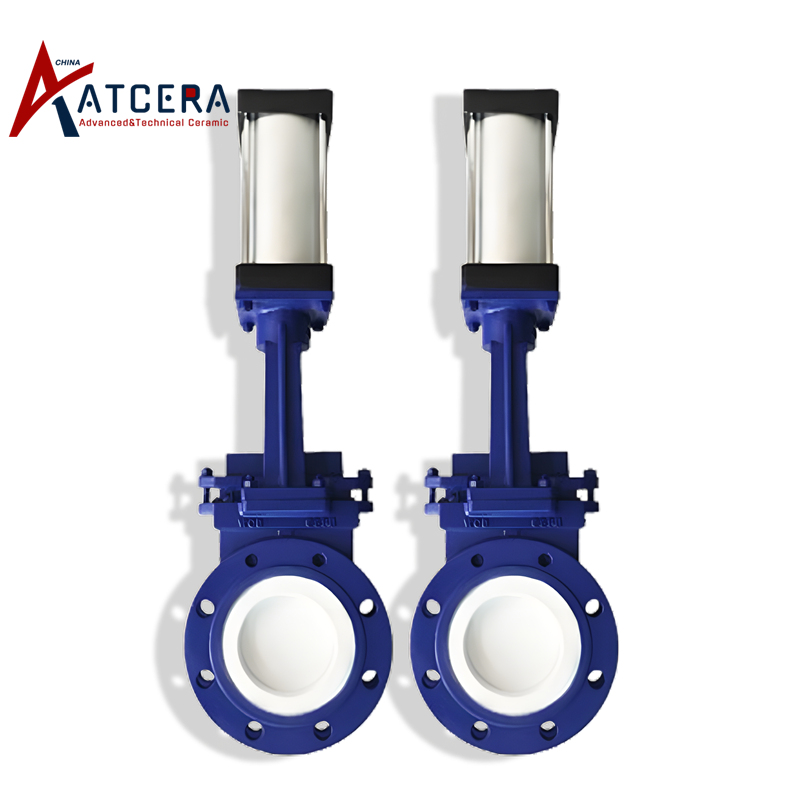 Zirconia ceramic lining knife gate valve