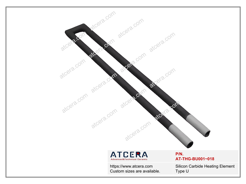 Drawing of Silicon Carbide Heating Element Type U