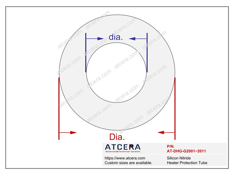 Drawing of Silicon Nitride Heater Protection Tube