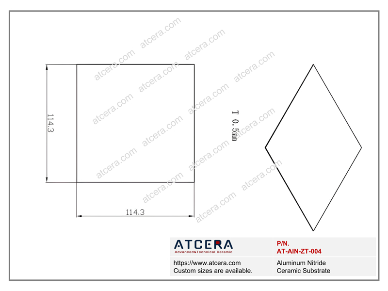 Drawing of AlN Substrate AT-AIN-ZT-004