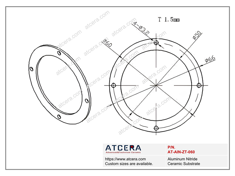 Drawing of AlN Substrate AT-AIN-ZT-060