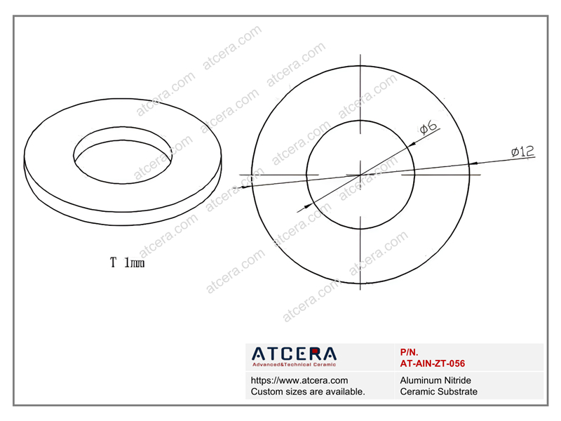 Drawing of AlN Substrate AT-AIN-ZT-056