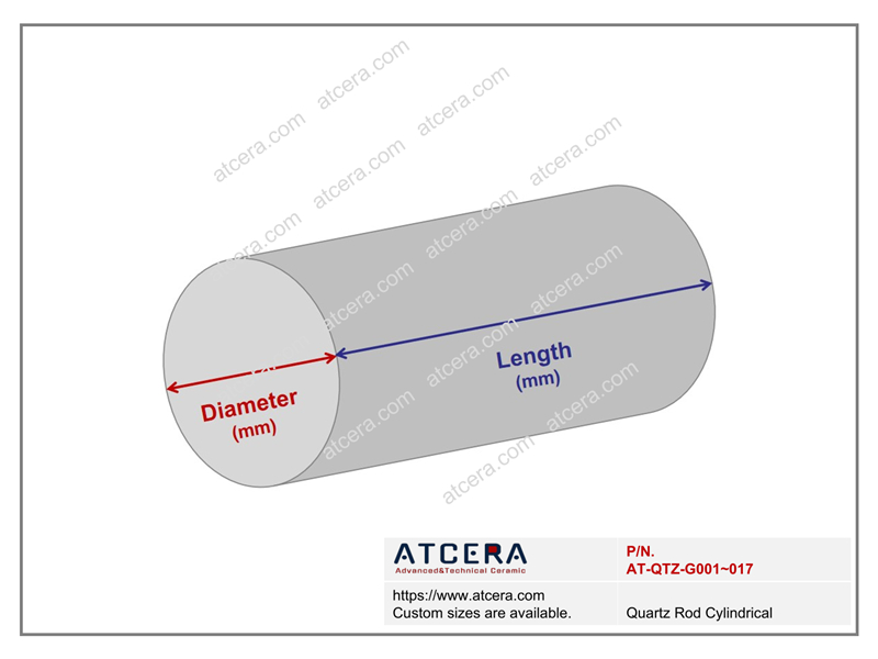 Drawing of Quartz Rod Cylindrical